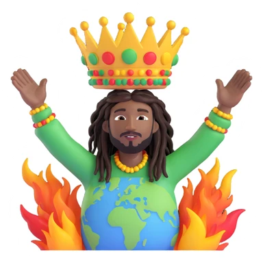 A rasta man bigging up di whole world 🌍🔥🤲🏾, reggae vibes 🎶, love and unity ✨💛💚❤️, every nation stand strong 🇯🇲🌐👑. sticker