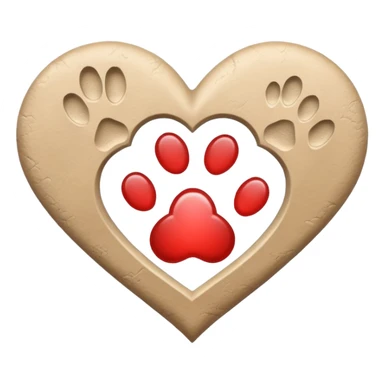 paw print heart sticker