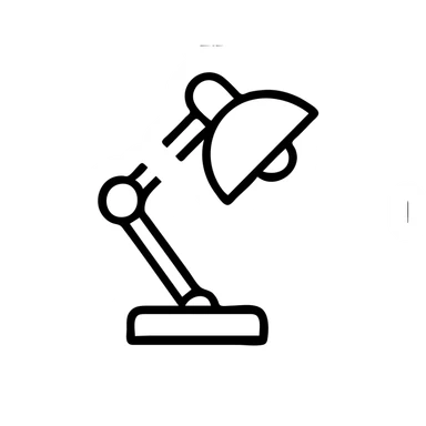 green desk lamp with a bold red prohibition circle and slash over it, clear no green lamp message, icon style sticker