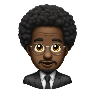um homem afro ao estilo P.diddy segurando um oleo de bebe na mão e sorrindo sticker