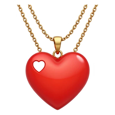 Heart charm in necklace – small red heart pendant.
 sticker