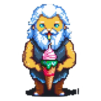 Zeus eating ice cream sticker