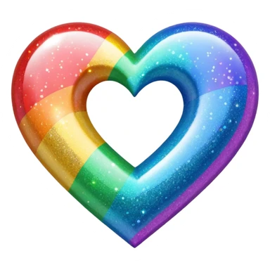 heart with a rainbow sparkle sticker