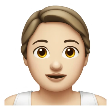 Fat white skinned brunette woman with large belly sticker