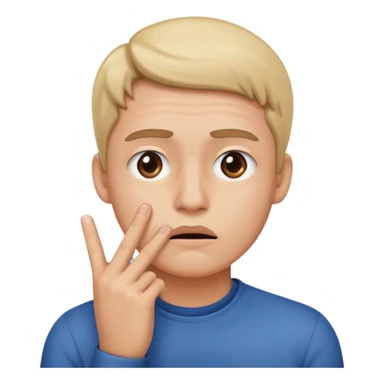 confused face with fingers on chin sticker