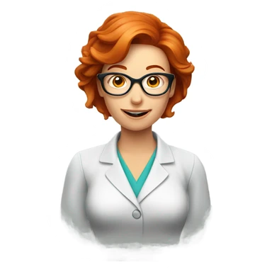red hair woman nutritionist with glasses wishing money sticker