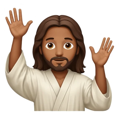 African American Jesus Christ with hands up sticker