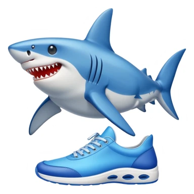 shark with blue shoes sticker