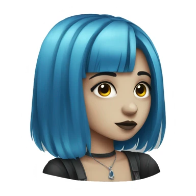 Girl with blue hair goth sticker
