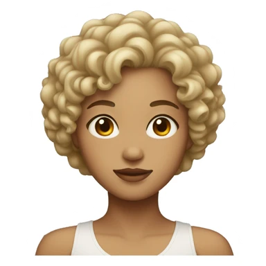 light skin girl with curly short hair sticker