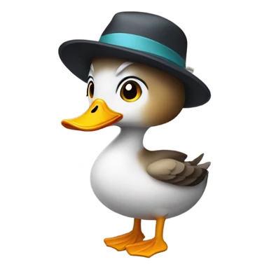 Duck dressed as a girl  sticker