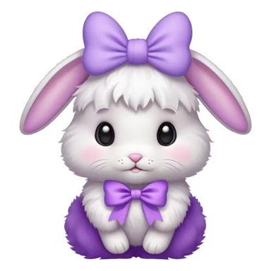 Baby bunny with a lilac bow sticker