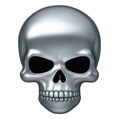 chrome skull with cross sticker