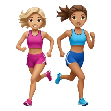 girls running together sticker