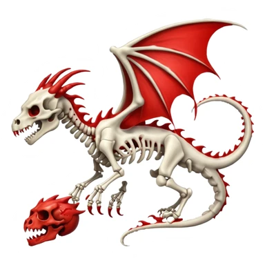  skeletal skeleton bone dragon with some blood dripping sticker