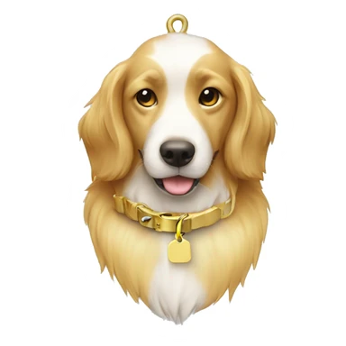 dog collar golden tag bone collar sticker