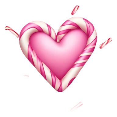 Pink candy cane heart sticker