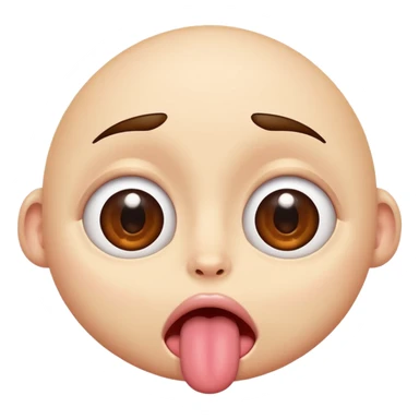 eyes looking up and tongue sticking out and shaking sticker