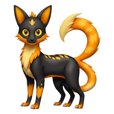 magma-gradients-colored Salandit-Umbreon-Flareon-Serval-Hybrid (Full body) sticker