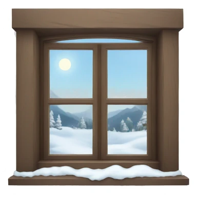 window with a winter view no snow inside only outside  sticker