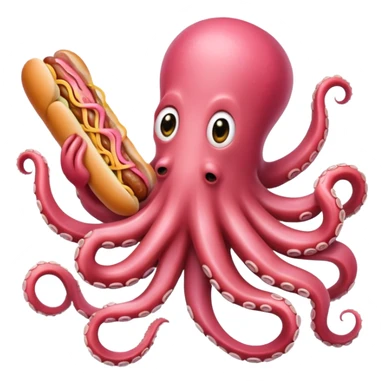 pink spaghetti slop octopus hot dog  sticker