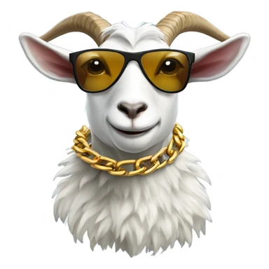 Goat wearing golf chain and sunglasses  sticker