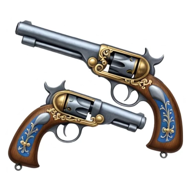 2 flintlock pistols forming an x sticker