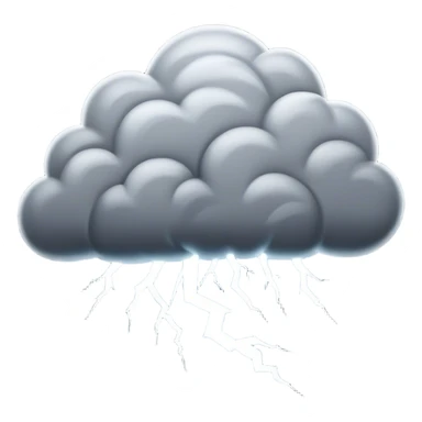 Cinematic Realistic Thunderstorm Emoji, Dark and dramatic, with swirling gray clouds illuminated by occasional flashes of lightning. The air crackles with energy as the storm builds, while heavy rain cascades down in sheets. Soft glowing outline, capturing the essence of power, intensity, and natural fury in a breathtaking thunderstorm! sticker