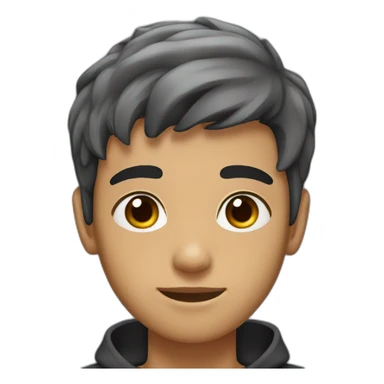 A teenager boy with 16age with brown skin and brown eyes and a clearly black hair sticker