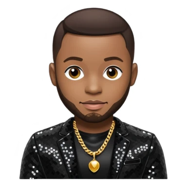 Pleasure P from Pretty Ricky with dark brown hair, black sequin outfit sticker