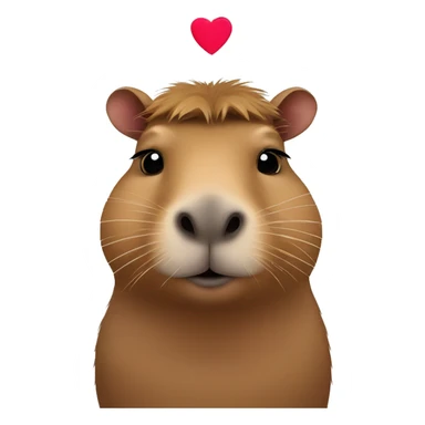 Capybara with a heart sticker