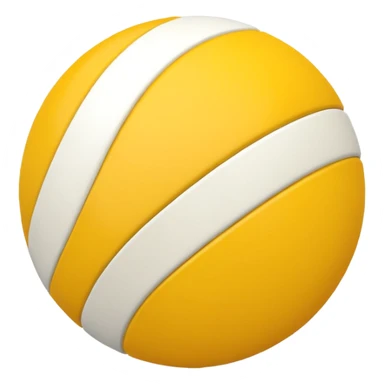 yellow and white striped ball, flat, minimal, colored circle emoji style sticker