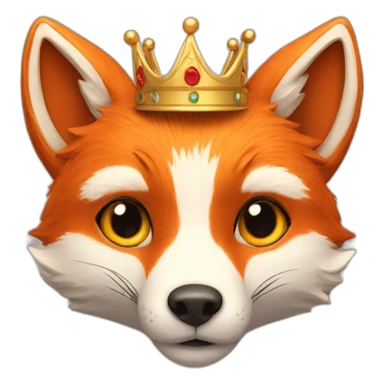 Fox with a crown sticker
