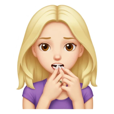 girl bitting her nails  sticker