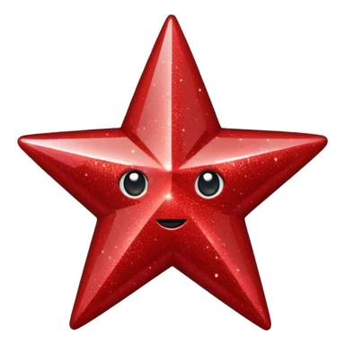 red glitter star sticker