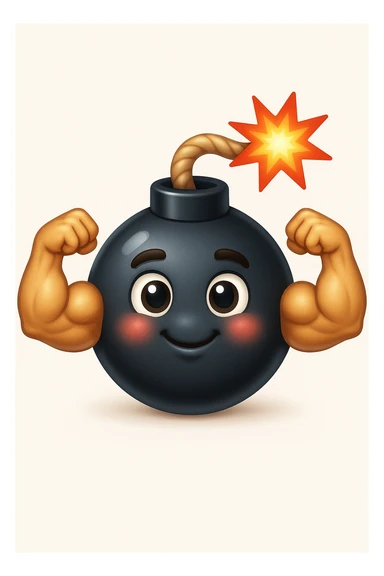 emoji bomba muscolosa stile iphone sticker