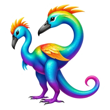 Abstract elemental colorful shiny exotic tropical La Creatura Fakémon full body sticker