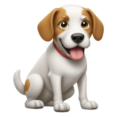 Dog holding tennis ball sticker