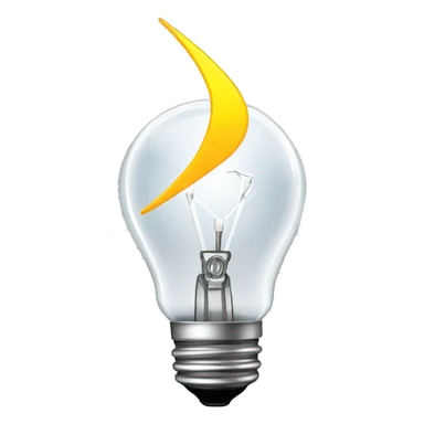 light bulb and lightning logo favicon for a 'go guess' word guessing game sticker