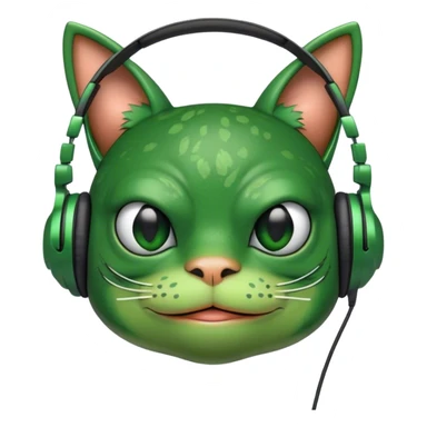 pepe the frog wearing a cat headphone  sticker