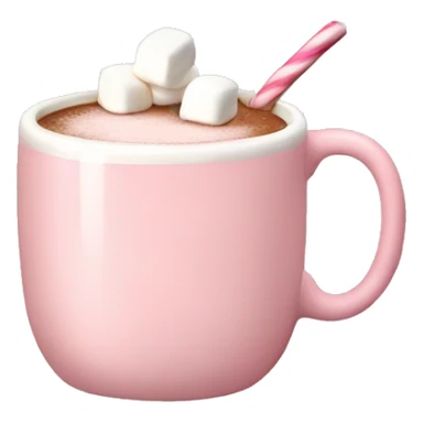 Light Pink mug of hot chocolate with marshmallows  sticker