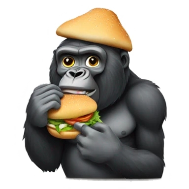 Gorilla eating a chicken sandwich  sticker