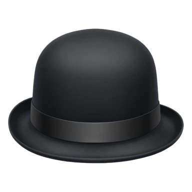 simple black bowler hat only sticker