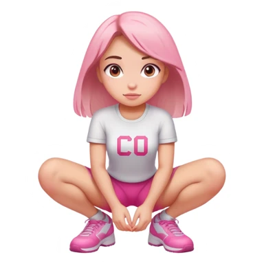  top with pink inscription “girl”  squatting sticker