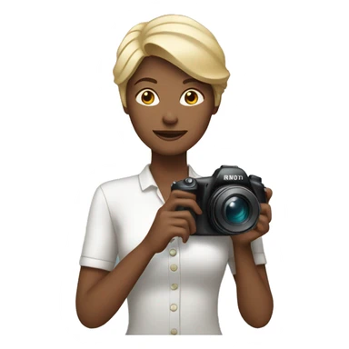 white woman holding a camera vertically sticker