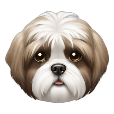 White and brown shih tzu sticker
