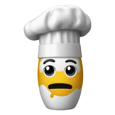 Pepper shaker with a chef hat and face sticker