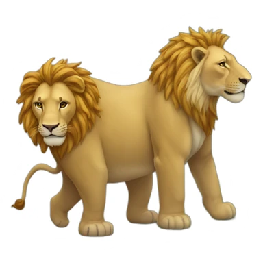 Un lièvre sur un lion qui est sur un éléphant sticker