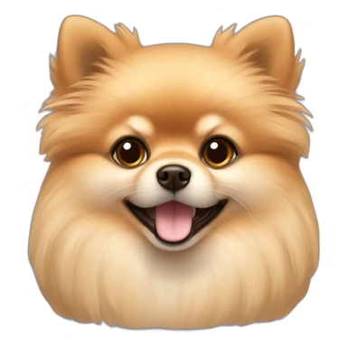 Beige Toy Pomeranian with darker brown nose area sticker
