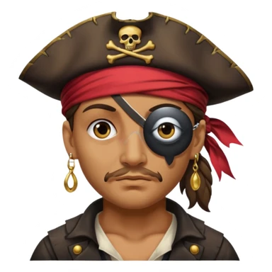 Eye patch pirate with earring, one eye covered
 sticker